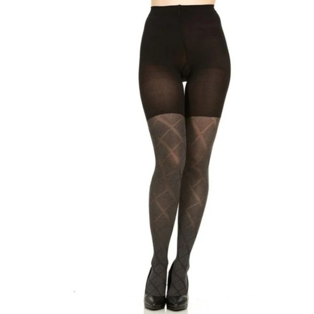 ASSETS by Sara Blakely Black Flipside Diamond Reversible Shaping Tights